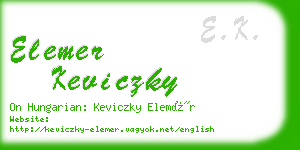 elemer keviczky business card